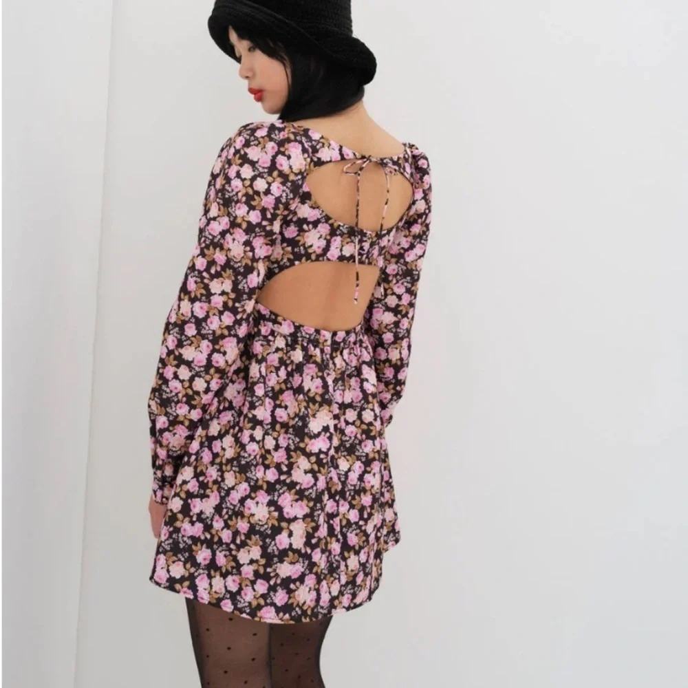 New! For love and lemons Kate floral longsleeve mini dress 27974 - Picture 2 of 9